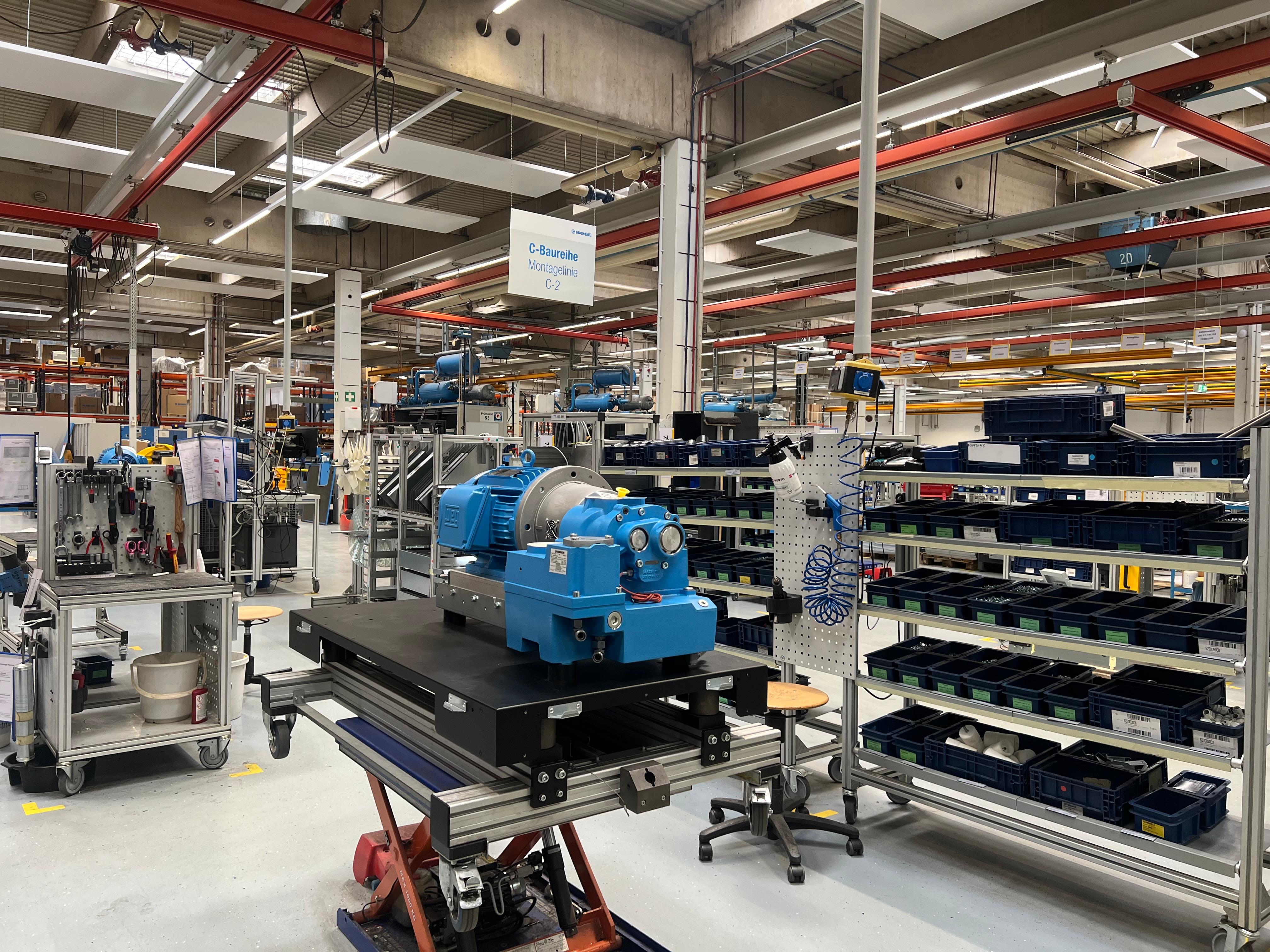 BOGE C Series screw compressor production line
