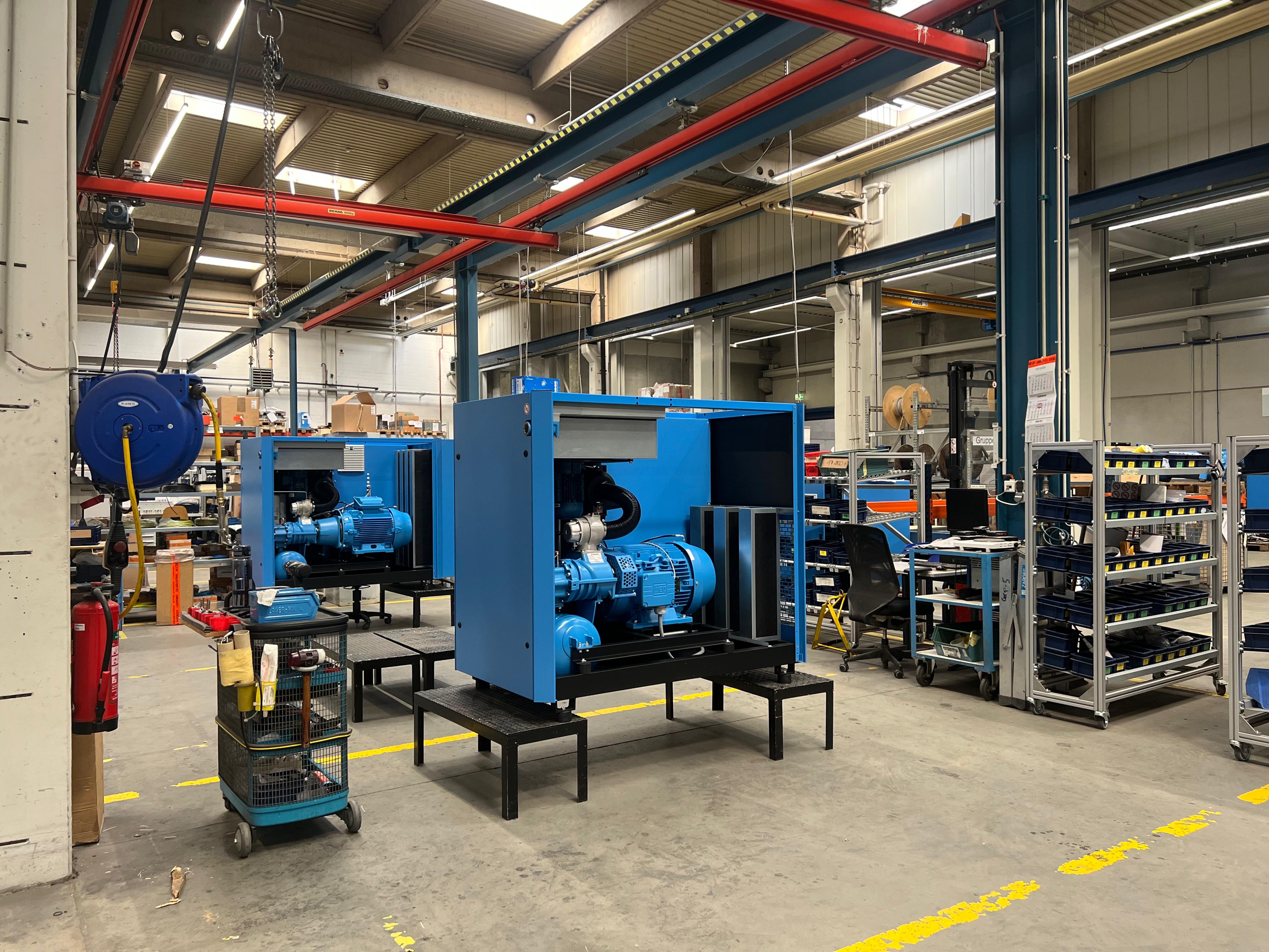 BOGE factory floor — compressor production line, Bielefeld, Germany